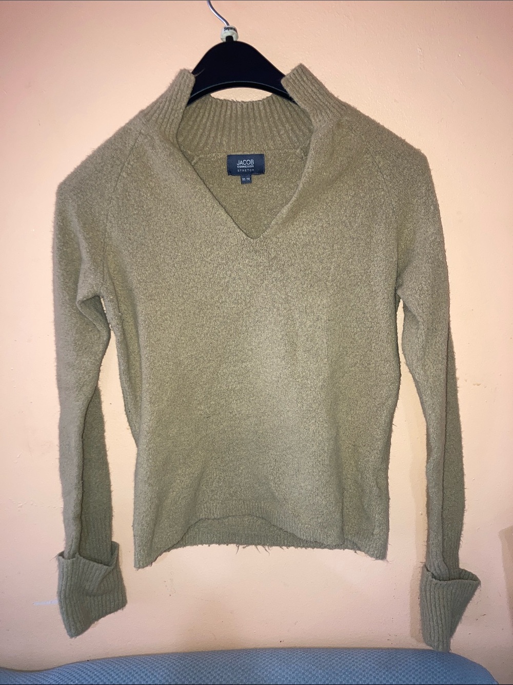 J.Crew Olive V-Neck Pullover Sweater